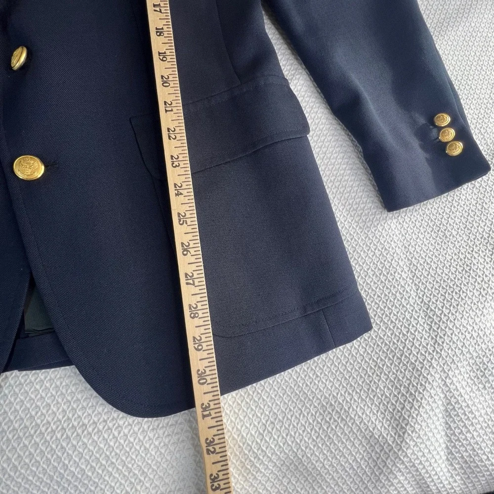 Stanley Blacker LS Ayres Indiana Mens Navy Gold Button Blazer Sport‎ Coat Jacket